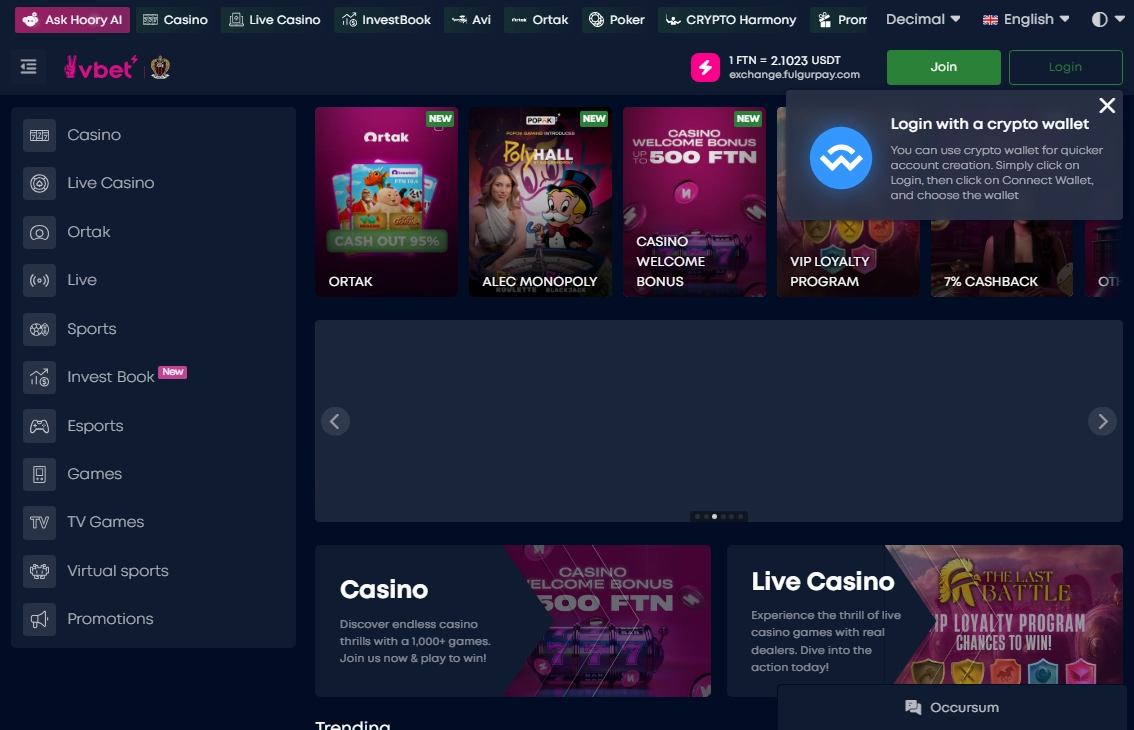 Vbetcrypto Casino